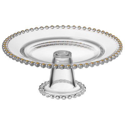 БЛЮДО СЕРВИРОВОЧНОЕ "GOLDEN CHARM" НА НОЖКЕ, 20*8 СМ