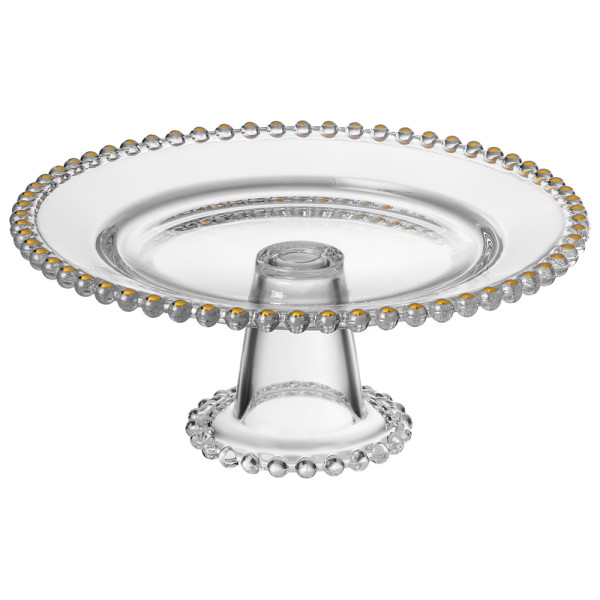 БЛЮДО СЕРВИРОВОЧНОЕ "GOLDEN CHARM" НА НОЖКЕ, 20*8 СМ
