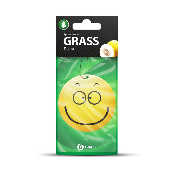 Grass Ароматизатор картонный "Смайл" Дыня 1 шт БХST-0399Г