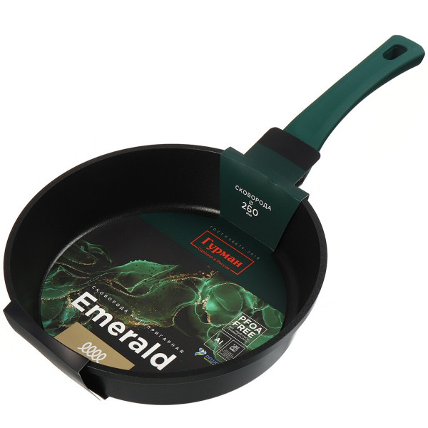 Гурман Сковорода алюминий, 26 см, антиприг,  Emerald, чер, индукц ГМ2601EM