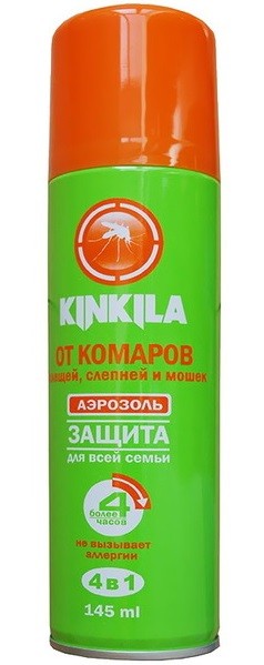 КИНКИЛА Аэрозоль репеллентный (4в1) 150 мл БХ62861К