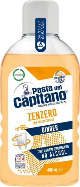 Pasta del Capitano Ополаскиватель для рта Абсолютная защита, Имбирь 400 мл БХ00070536С