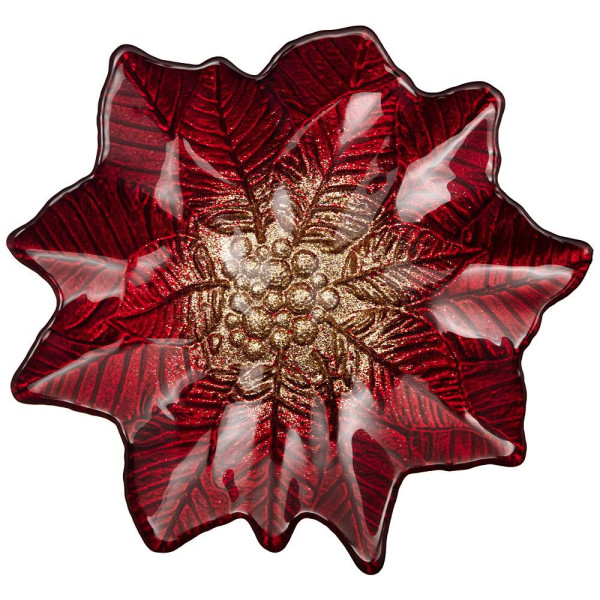 АКСАМ БЛЮДО "POINSETTIA" RED GOLD 21 СМ 339-091