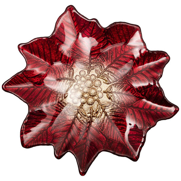 АКСАМ БЛЮДО "POINSETTIA" RED GOLD 27х26 СМ 339-093