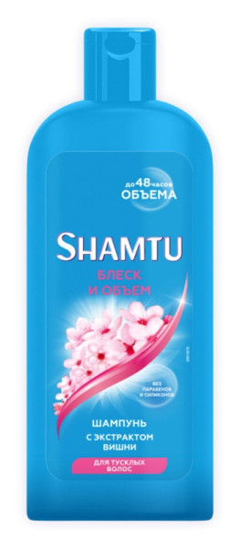ШАМТУ шампунь БЛЕСК и ОБЬЕМ (экстракт японской вишни) 300мл *6*12