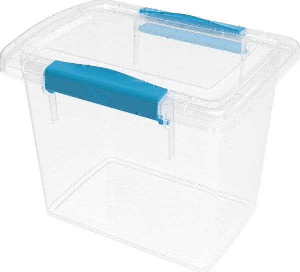 Plastic Centre Ящик для хранения Laconic mini пластиковый прозрачный с защелками небесными 1,6 л BQ2492ПРНБС