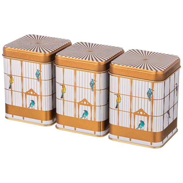 НАБОР ЕМКОСТЕЙ ДЛЯ ХРАНЕНИЯ "PARADISE BIRD" ИЗ 3-Х ШТ, 7,5Х7,5Х10,2 СМ, 0,5Л 949-044