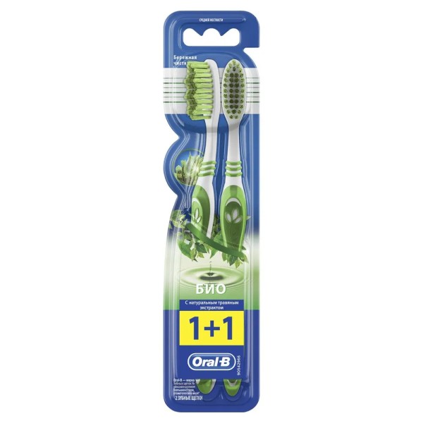 Oral-B Наб. Зубных щеток 2шт. Био 40 Medium БХ81759289А