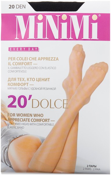 МИНИМИ Гольфы Дольче 20 Nero (2 пары) *18