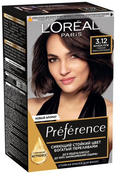 L'Oreal Preference Краска-уход - 3,12 Мулен Руж