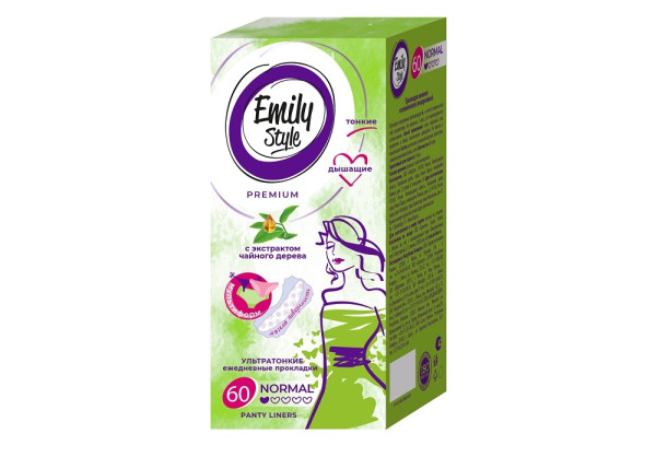 Emily STYLE MULTIFORM DEO прокладки ежедневные, 60 шт , ультратонкие, ароматизированные, чайное дер БХ82970А