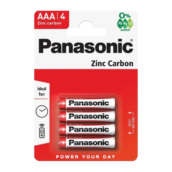Panasonic Батарейка R03 AAA BL4шт Zinc Carbon 1.5V 00-00005351