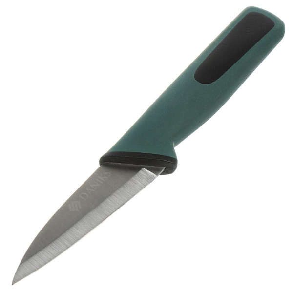 Нож кухонный Daniks, Emerald, для овощей, нерж сталь, 9 см, рук пласт, S-K42635-08