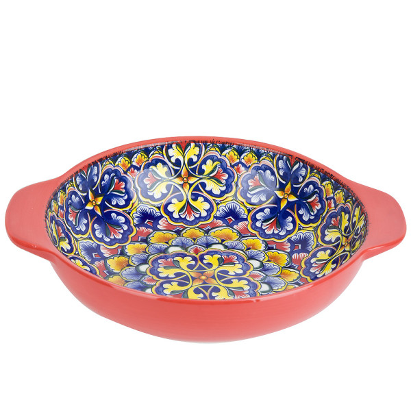 Nouvelle Салатник с ручками "Arabesque" (красный) 24,5х20,5х6см v=1200мл 0860103