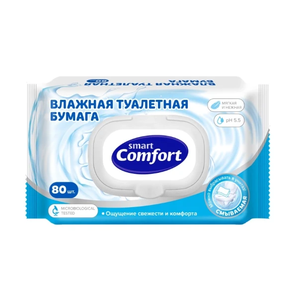 Comfort smart №80 Влажная туалетная бумага