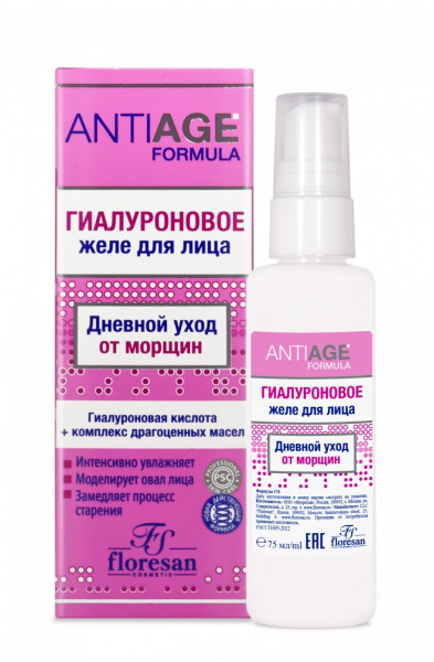 Флоресан Anti-Age Гиалуроновое желе для лица ДНЕВНОЕ, 75мл, арт.Ф-170