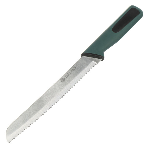Daniks Нож кухонный Emerald, для хлеба, нерж сталь, 20 см, рук пласт S-K42635-07