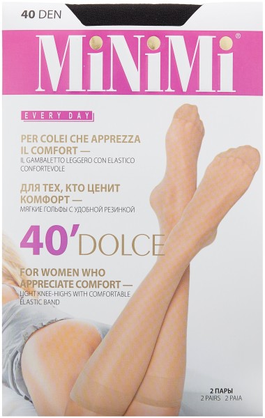 МИНИМИ Гольфы Дольче 40 Nero (2 пары) *18