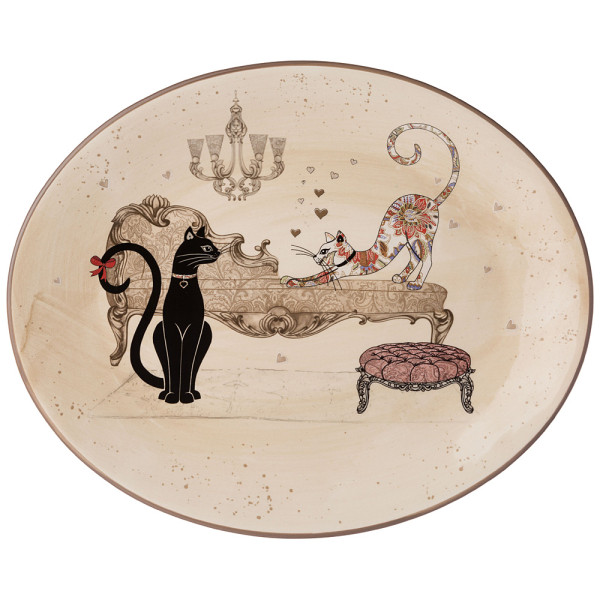 БЛЮДО ОВАЛЬНОЕ AGNESS "ПАРИЖСКИЕ КОТЫ" 31,5*25,5*3 СМ 358-1742
