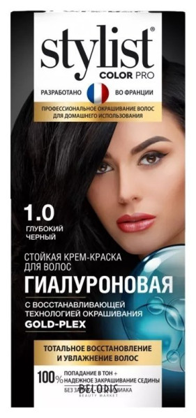 ФИТО STYLIST COLOR PRO Стойкая крем-краска Гиалуроновая - 1.0 Глубокий 115мл