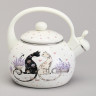 ЧАЙНИК AGNESS ЭМАЛИРОВАННЫЙ СО СВИСТКОМ СЕРИЯ "LAVENDER CATS", 2,2 Л