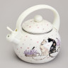 ЧАЙНИК AGNESS ЭМАЛИРОВАННЫЙ СО СВИСТКОМ СЕРИЯ "LAVENDER CATS", 2,2 Л