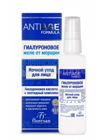 Флоресан Anti-Age Гиалуроновое желе для лица НОЧНОЕ, 75мл, арт.Ф-168