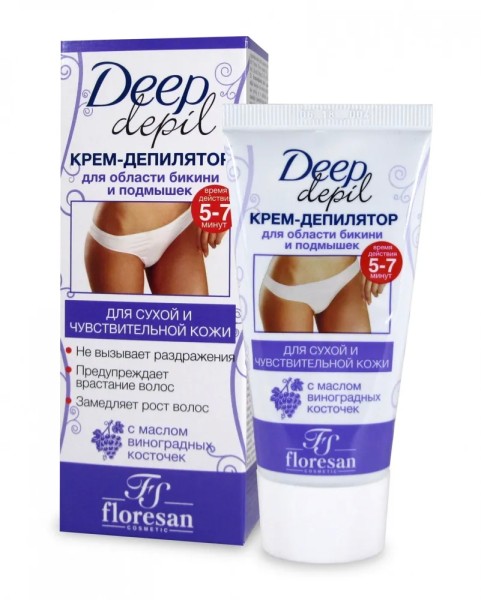 Флоресан Deep Depil Крем-депилятор для области БИКИНИ и ПОДМЫШЕК, 50мл. арт.Ф-169 БХ02293БК