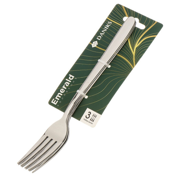 Daniks Вилка нерж сталь, 3 пр, столовая, Emerald D-455437