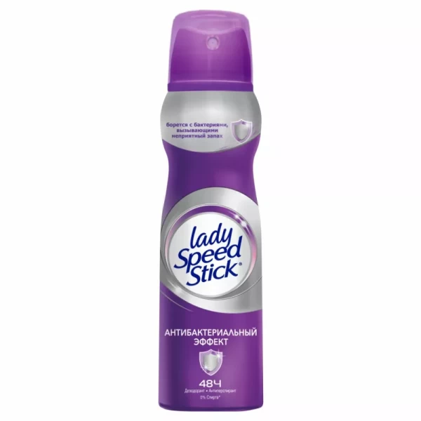 Lady Speed Stick СПРЕЙ 150мл Антибактериальный эффект *6*12