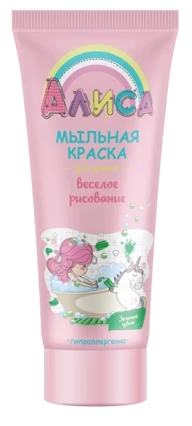 Алиса Мыльная краска д/дет. веселое рисов.зелен. цвета 75гр БХ4028835