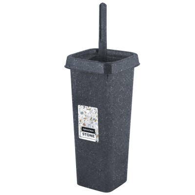 Набор для туалета Stone закрытый (ершик + подставка) темный камень SC340911026