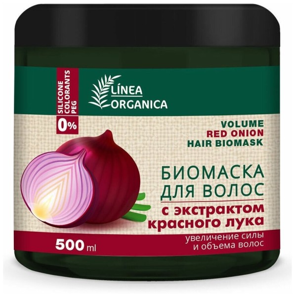 FAMILY COSMETICS LINEA ORGANICA Биомаска для волос КРАСНЫЙ ЛУК (Увеличение силы и объёма)), 500мл, F