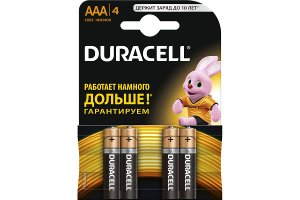 Duracell Элемент питания LR03-4BL BASIC 4шт. Б0046869