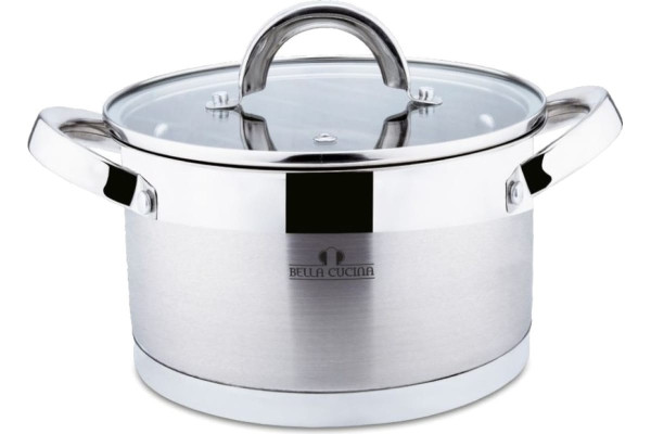 Bella Cucina Кастрюля со стеклянной крышкой 10л, 28см 2108-BC