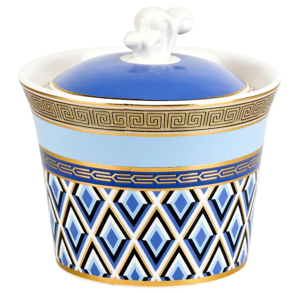Сахарница с ложкой "Golden Blue" 10х9,5см v=250мл (фарфор) 0200182