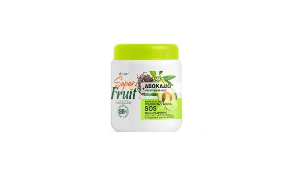 ВИТЭКС Super FRUIT АВОКАДО+фрукт.микс МАСКА-БАЛЬЗАМ для волос ГЛАДКОСТЬ и БЛЕСК SOS-восстановление,