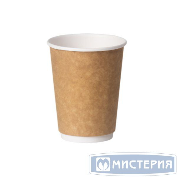 Мистерия Стакан бумажный 400 мл 1 сл., d90 мм, крафт-бел., карт., 6 шт/уп. 106447