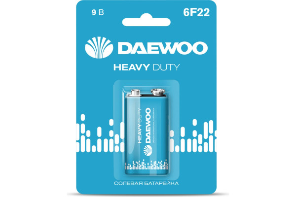 Daewoo Батарейка Крона 6F22 BL1шт Heavy Duty 9V 5029248