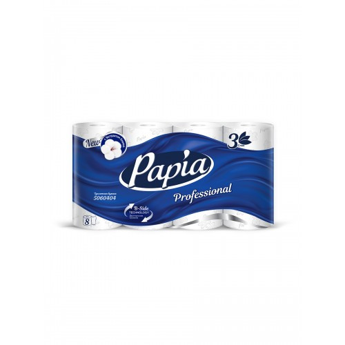 Papia Professional ХАЯТ Туалетная бумага 3-х сл. 8шт БХ4028939
