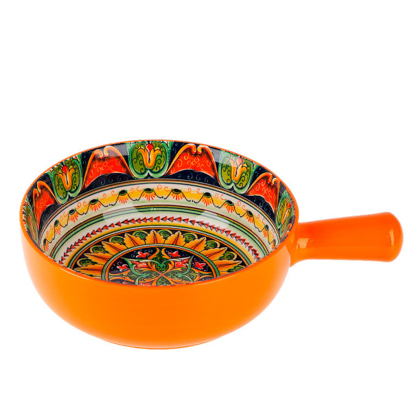 Nouvelle Кокотница с ручкой "Arabesque" (оранжевый) 22х16см 860229