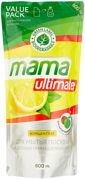 Mama Ultimate ЗАПАСКА конц.гель д/посуды Лимон 600 мл *6