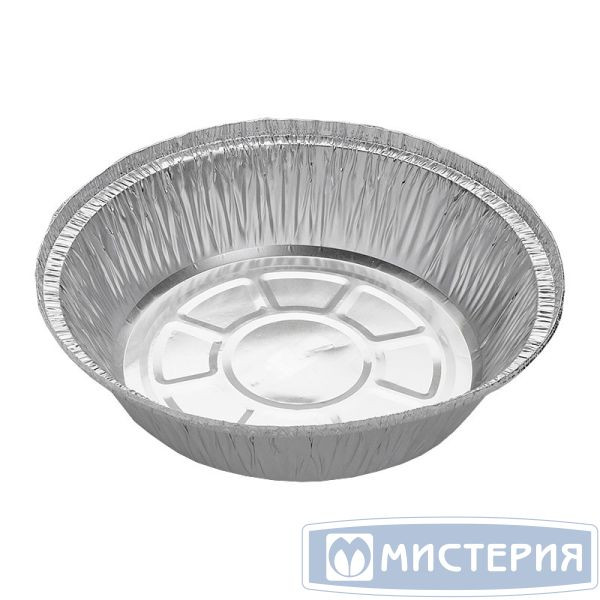 Форма алюминиевая 1-секц. 1405 мл  3 шт/упак d205хh55 мм, крышка в компл., алюм., 114954