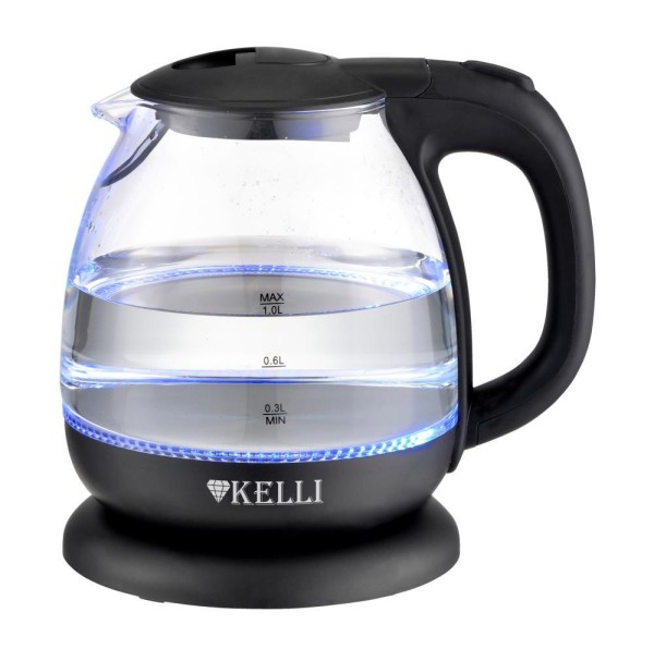 Kelli Стеклянный электрический чайник 1.0л KL-1370