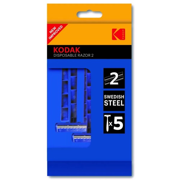 Одноразовые станки для бритья Kodak 30422544 Razor 2 blue мужские синий 5 шт. 2 лезвия