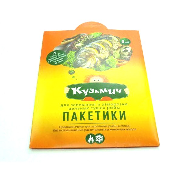 КУЗЬМИЧ Пакет для запекания с 5 клипсами 350мм Х 400мм 6*24*528