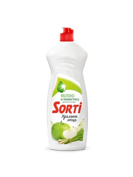 КАПЛЯ SORTI 900мл. Ср-во д/посуды Яблоко и лемонграсс  *3/12 (1618-3)