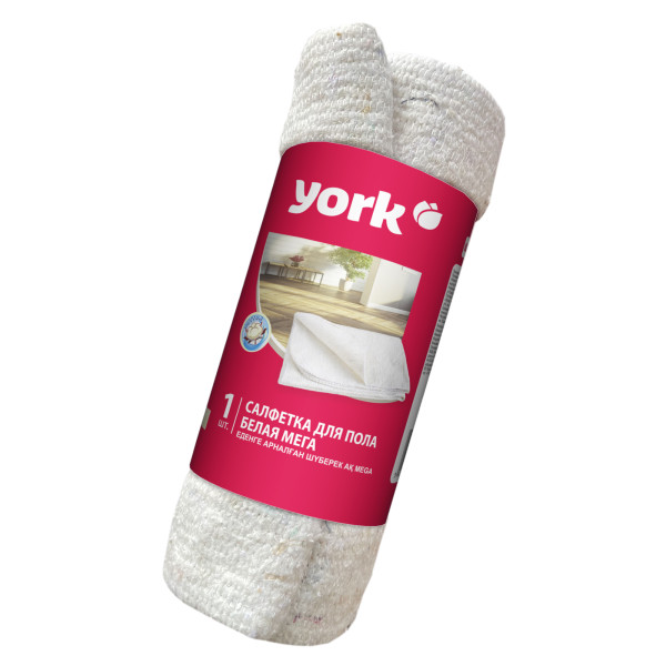 Салфетка для пола хлопковая белая в рулоне МЕГА YORK 260г/м2 (80х100 см) 022300