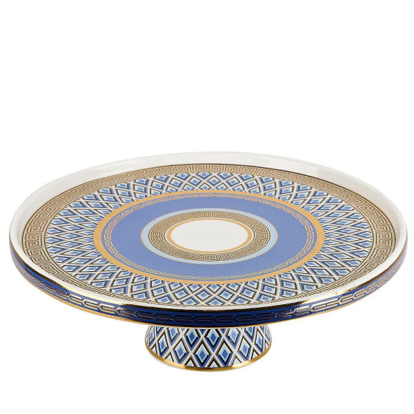 Nouvelle Тортовница на ножке "Golden Blue" d=31см. h=10см (фарфор) 0200188