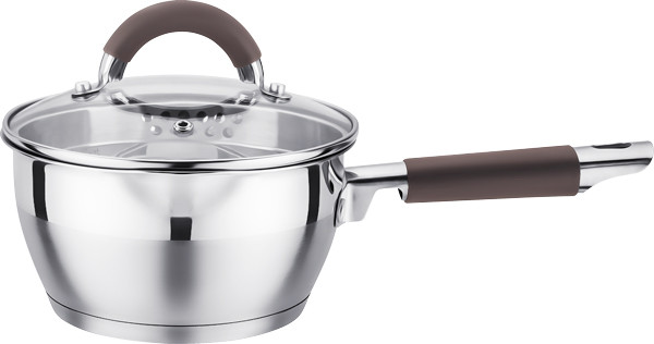 67-0114 Ковш со стекл. крышкой 1,1л 14x8,5 см Linea Truffle